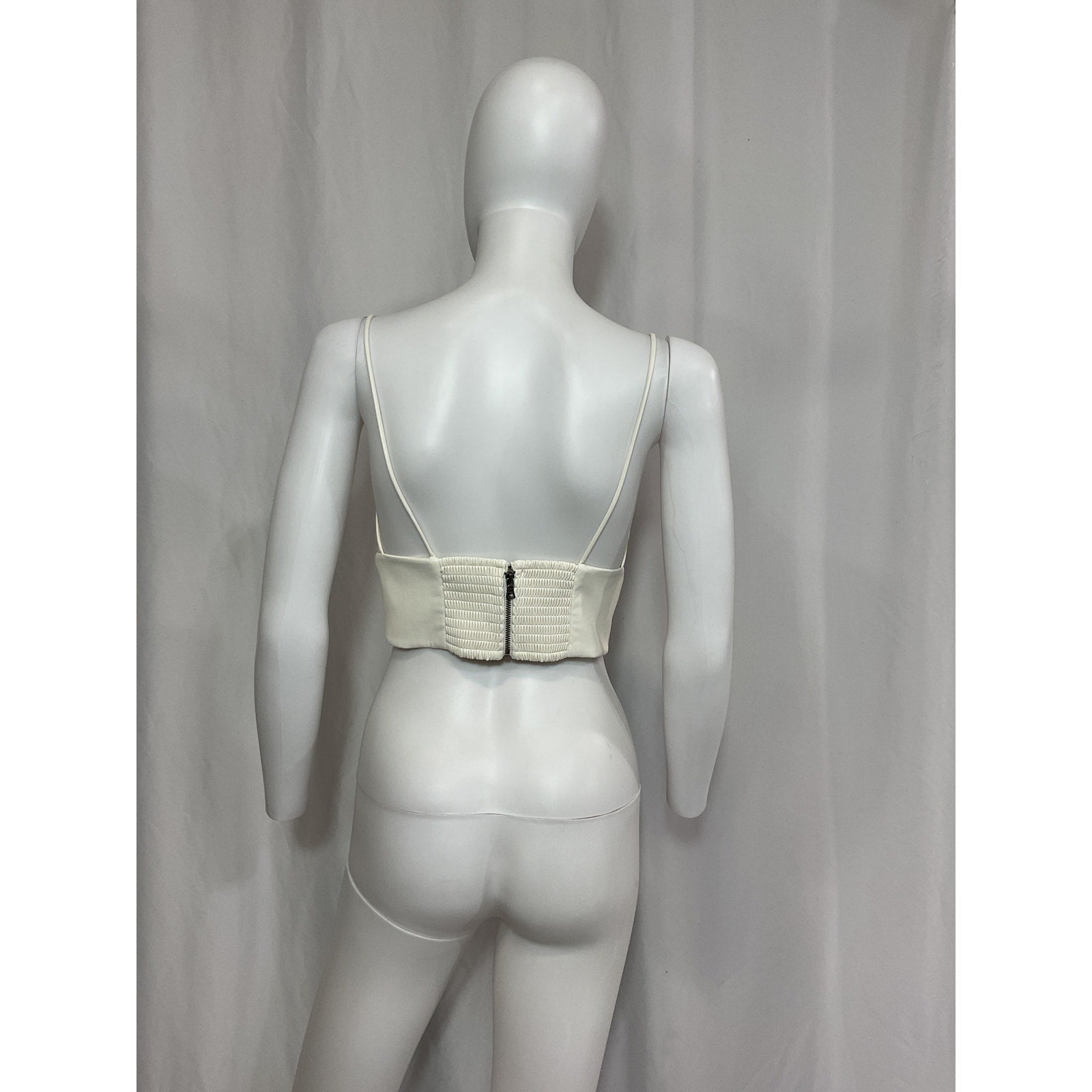 Alice + Olivia 'Carli' White Vegan Leather Bra Top Size 4