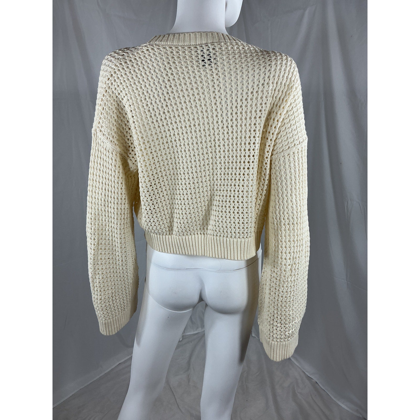 Nsf 'Blayne' Tan Crochet Cropped Sweater Size S