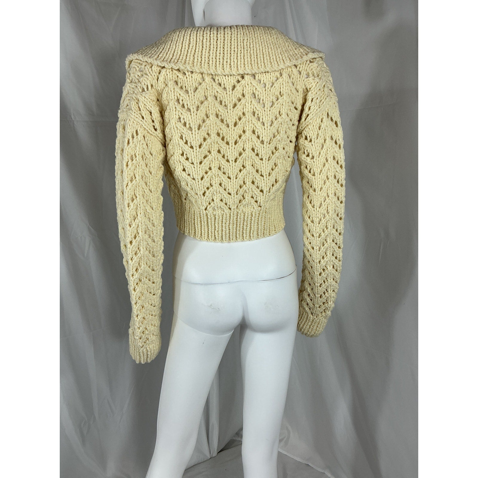 Anna October 'Venia' White Poly Sweater  Size L