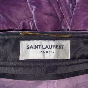 Saint Laurent Crushed Purple Velour Slim Leg Pants Size US Small