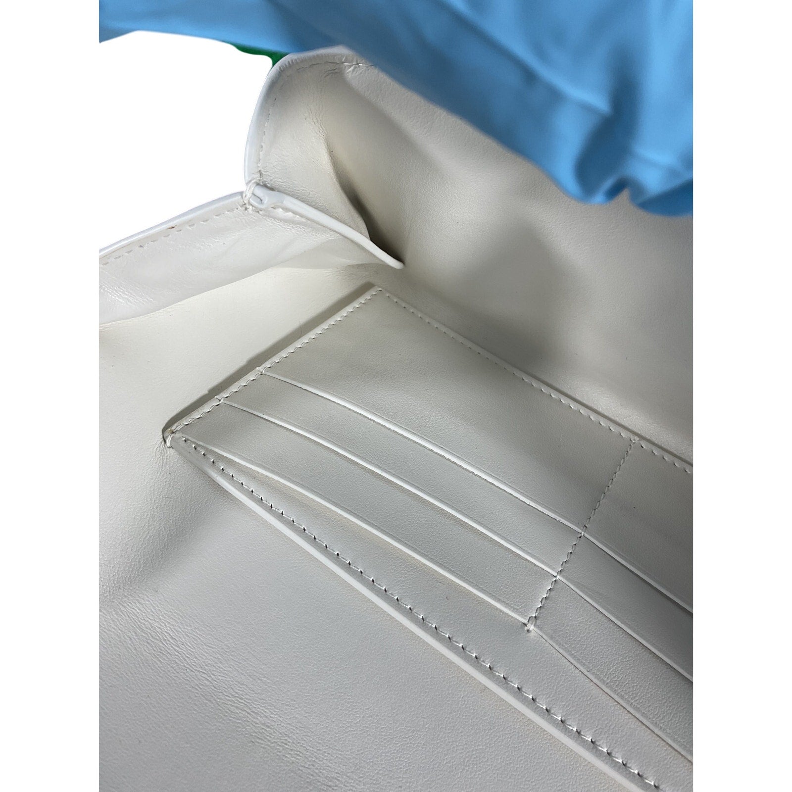 Bottega Veneta Small Point White Leather Lock Clutch