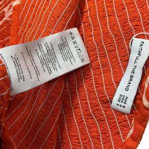 Faithfull The Brand Floral Orange Terre Mer Mini Dress Size S
