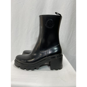 Moncler Rubber Platform Mid-Calf Black Rain Boots - Size 10
