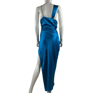 The Sei Asymmetrical Blue Bandeau Dress Size 6