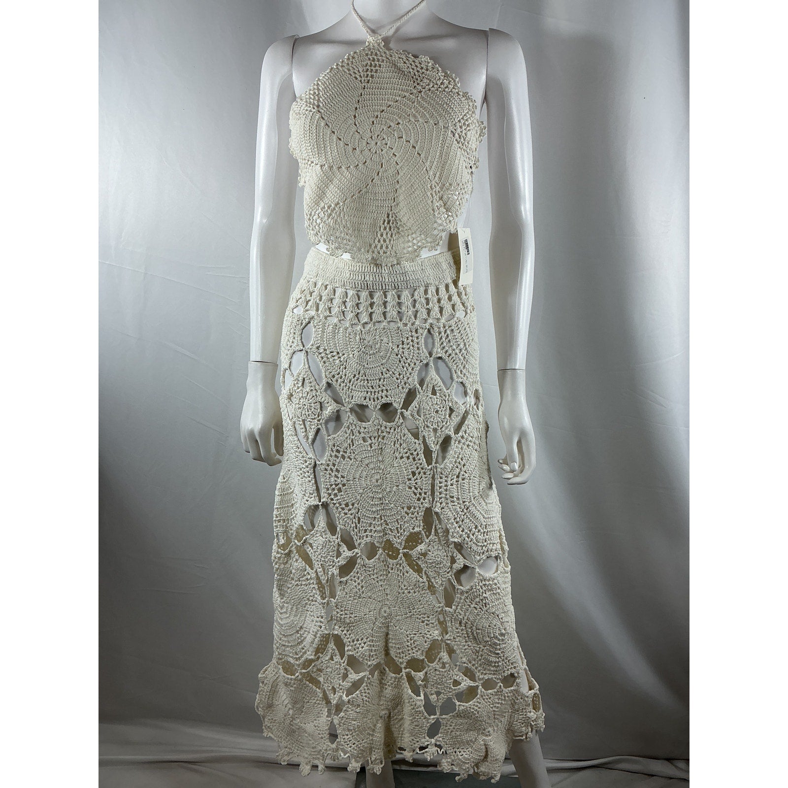 Akoia Swim 'Libre' White Cotton Skirt Set Size S