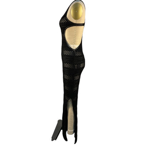 Saint Laurent Crochet Black Raye Dress Size S