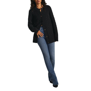 Favorite Daughter Cable Knit Black Oversized Cardigan Sweater Size S