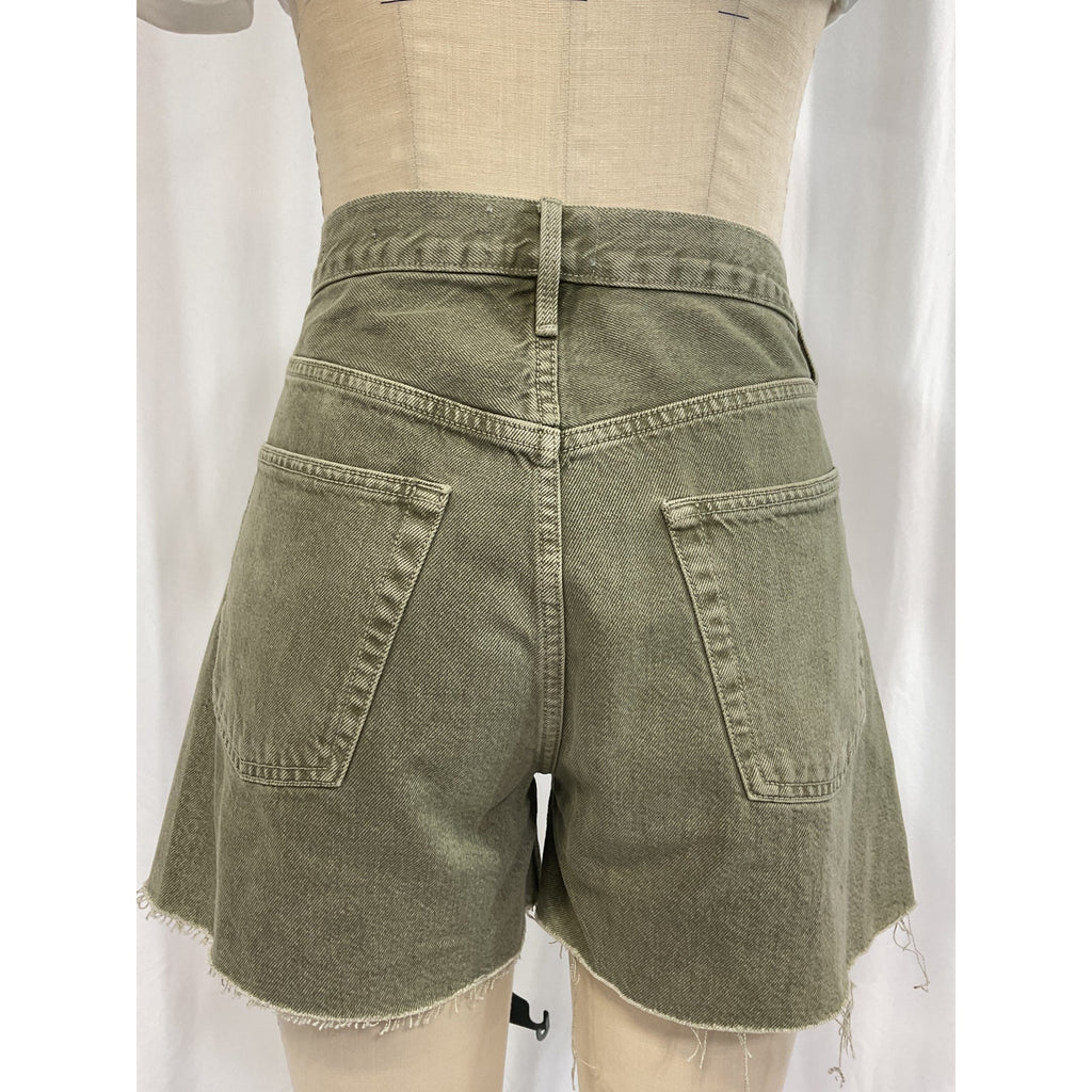 Frame 'Le' Green Super High Waist Denim Shorts Size 27