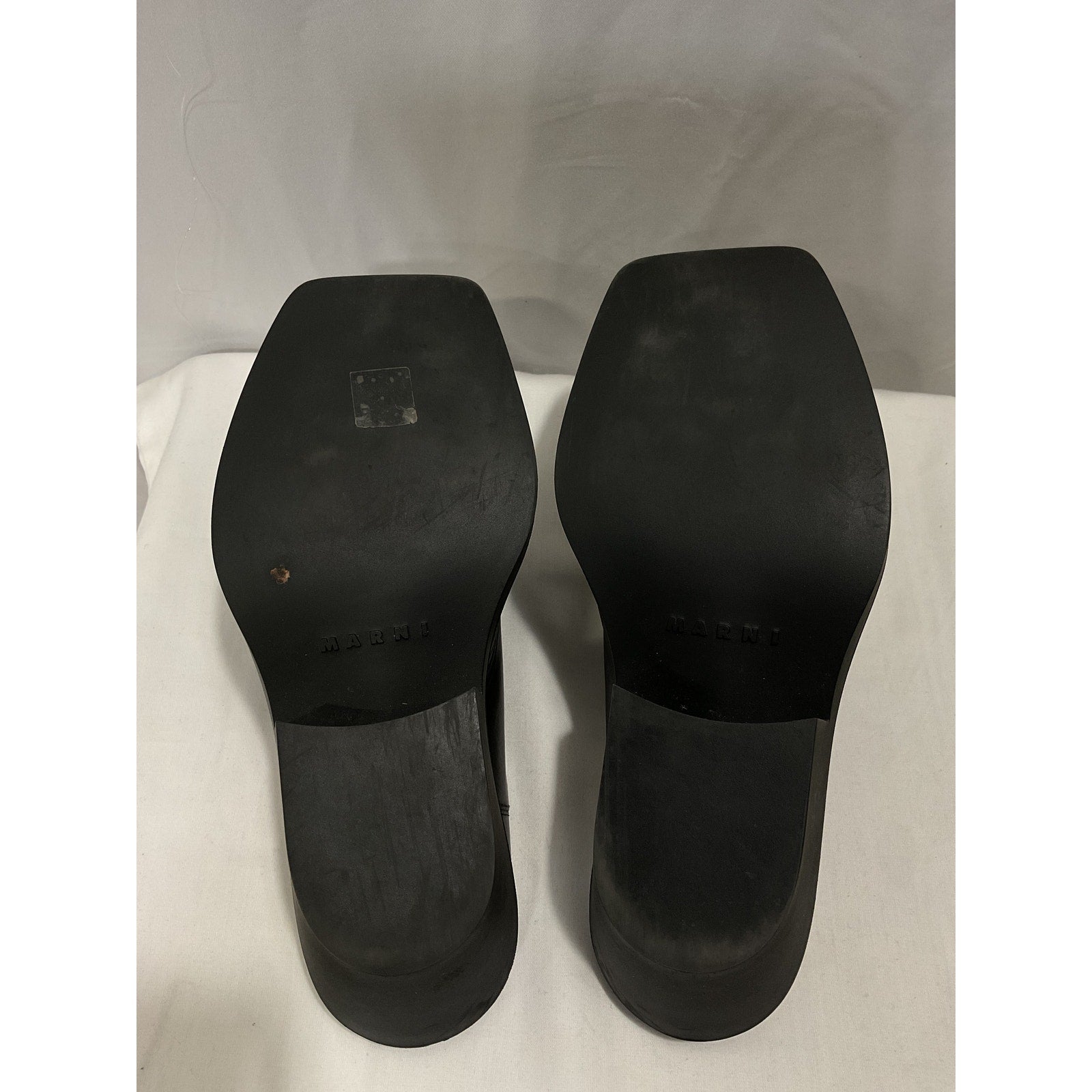 Marni 'Sabot' Black Leather Square Toe Clog Size 9