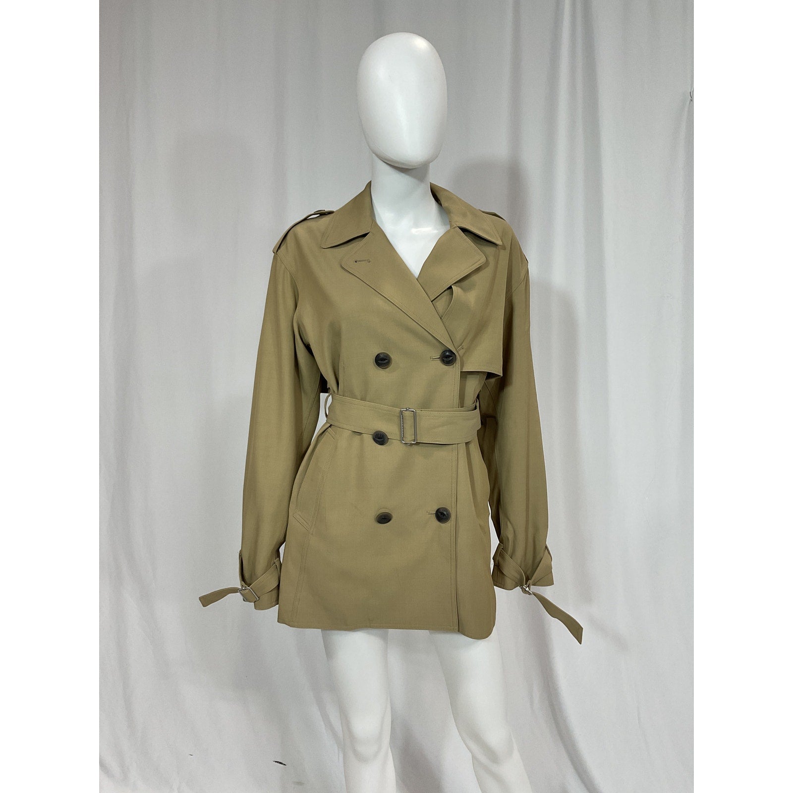 Rag & Bone 'Beverly' Tan Cropped Trench Coat Size S