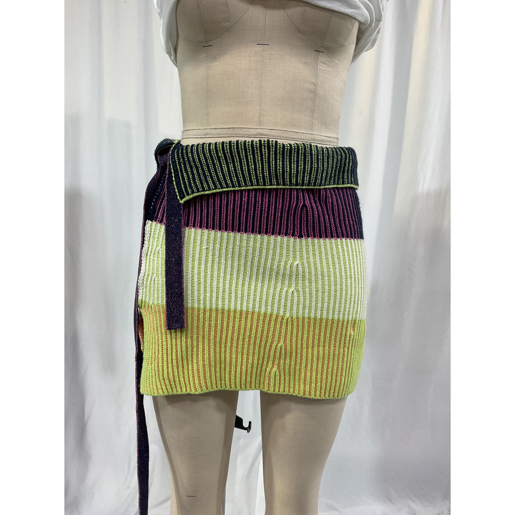 Simkhai 'Ivana' Green Cashmere Wrap Mini Skirt Size S