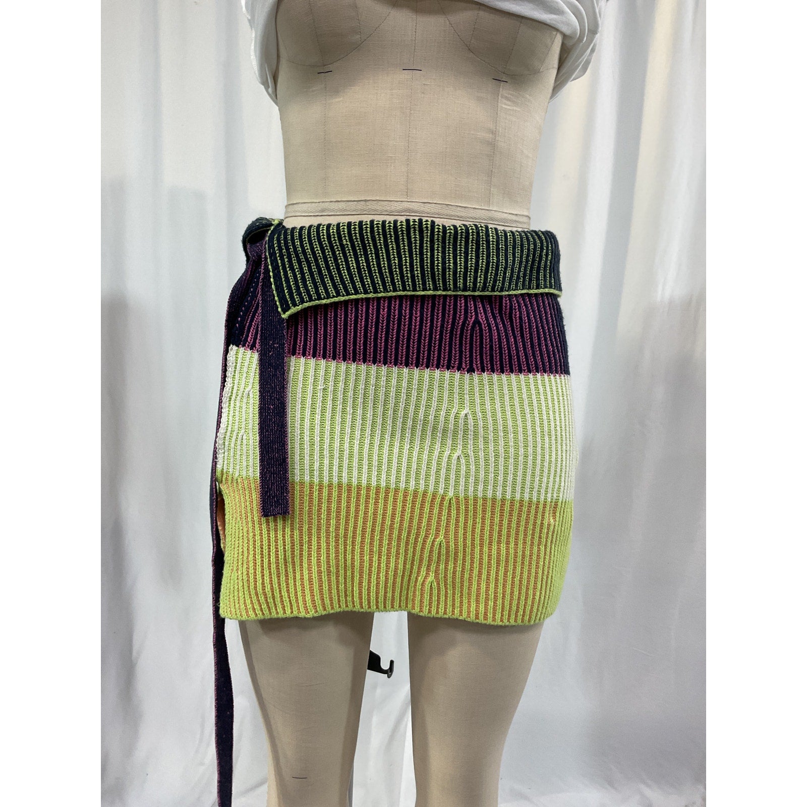 Simkhai 'Ivana' Green Cashmere Wrap Mini Skirt Size S