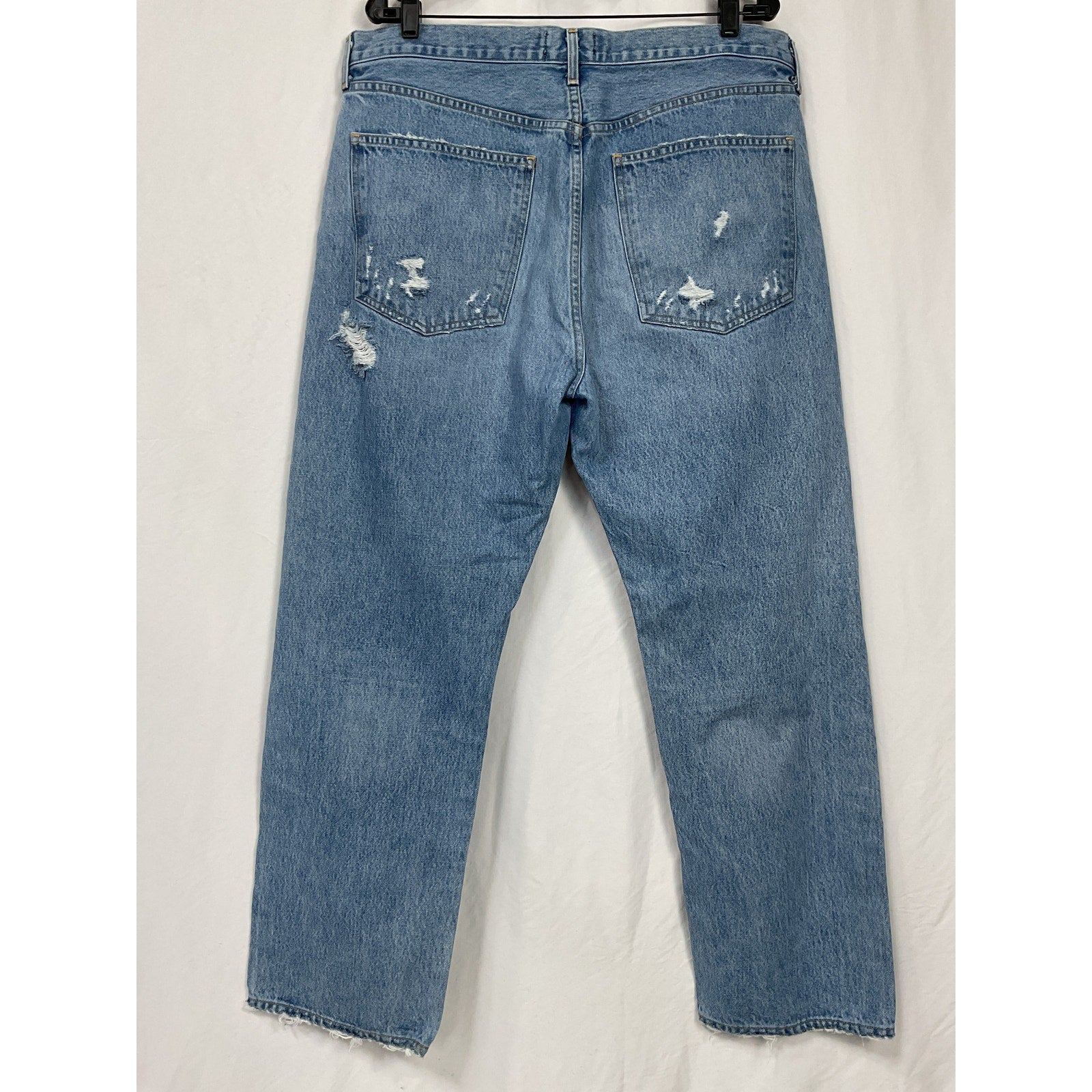 Agolde 90'S Blue Cotton Mid Rise Loose Fit Denim Jean Size 33