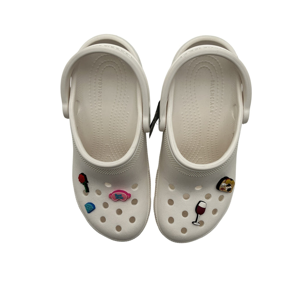 Balenciaga 'Crocs' White Rubber Madame Mules Size 7