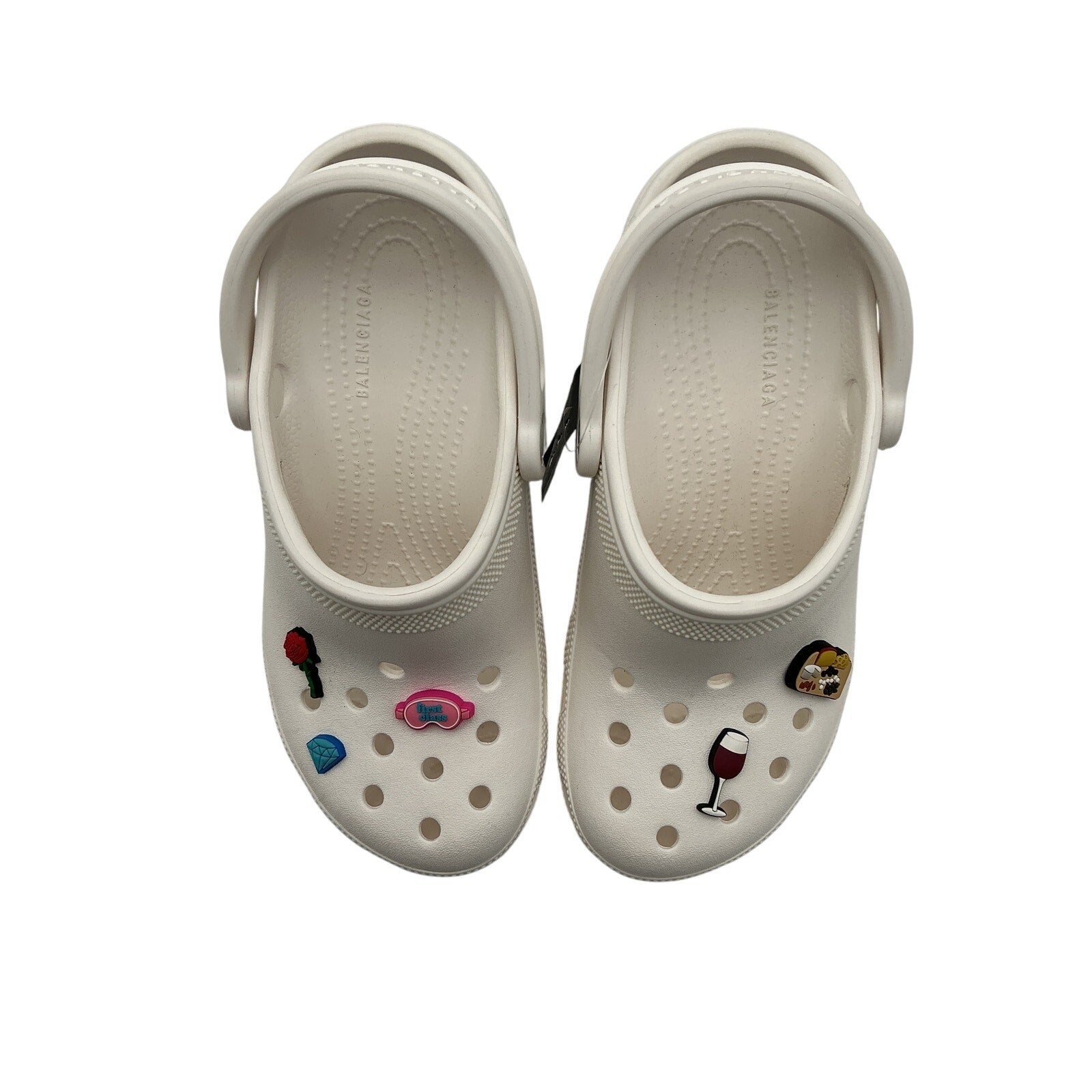 Balenciaga 'Crocs' White Rubber Madame Mules Size 7