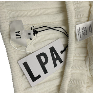 Lpa Ribbed White Coco Dress Size M