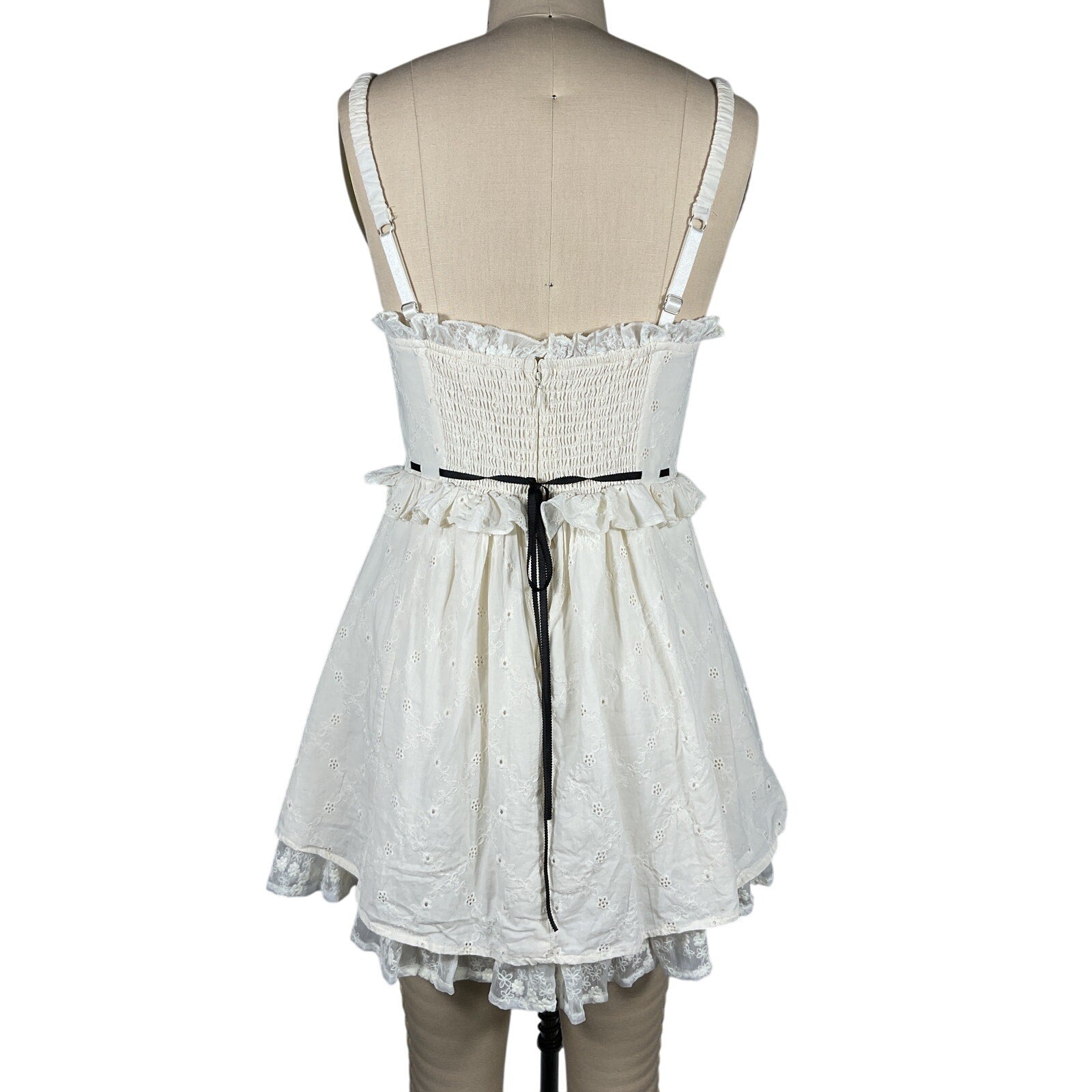For Love & Lemons 'Sora' White Cotton Mini Dress Size S