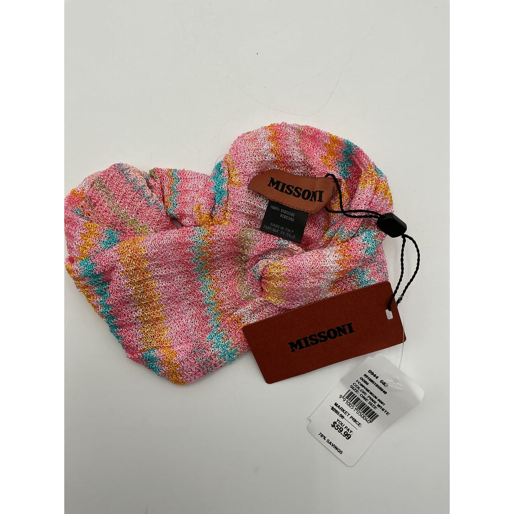 Missoni Twisted Pink Crochet-Knit Headband Size OS - NWT