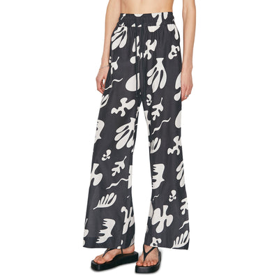 Frame Printed Black Wide Leg Pants Size Small