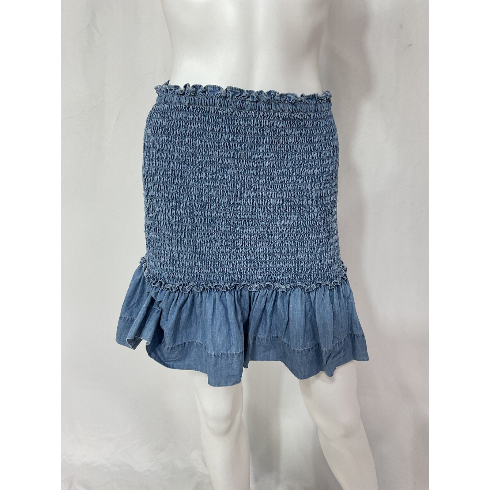Veronica Beard 'Aloya' Blue Chambray Miniskirt Size 8
