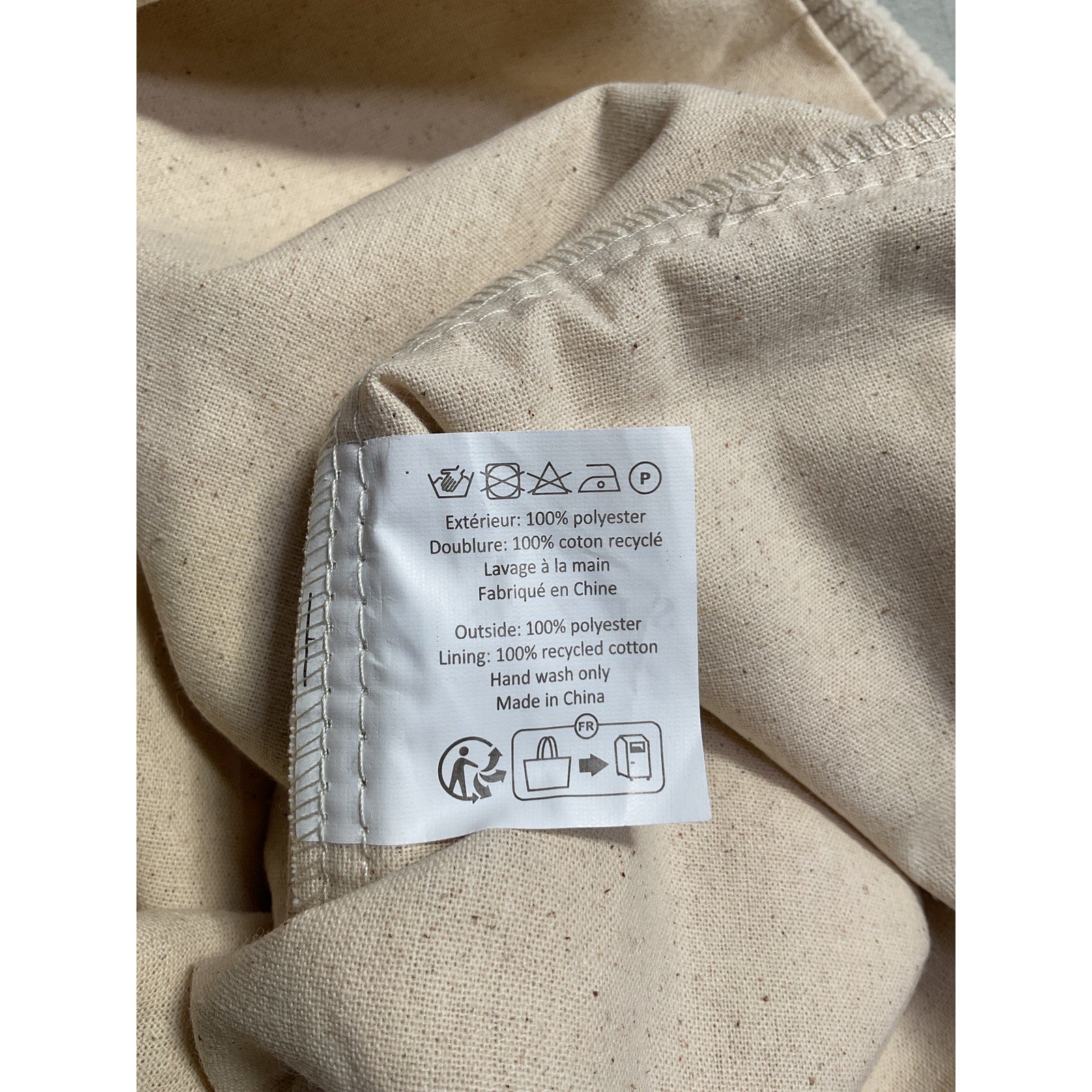 S�zane 'Velvet' Beige Cotton Tote Bag