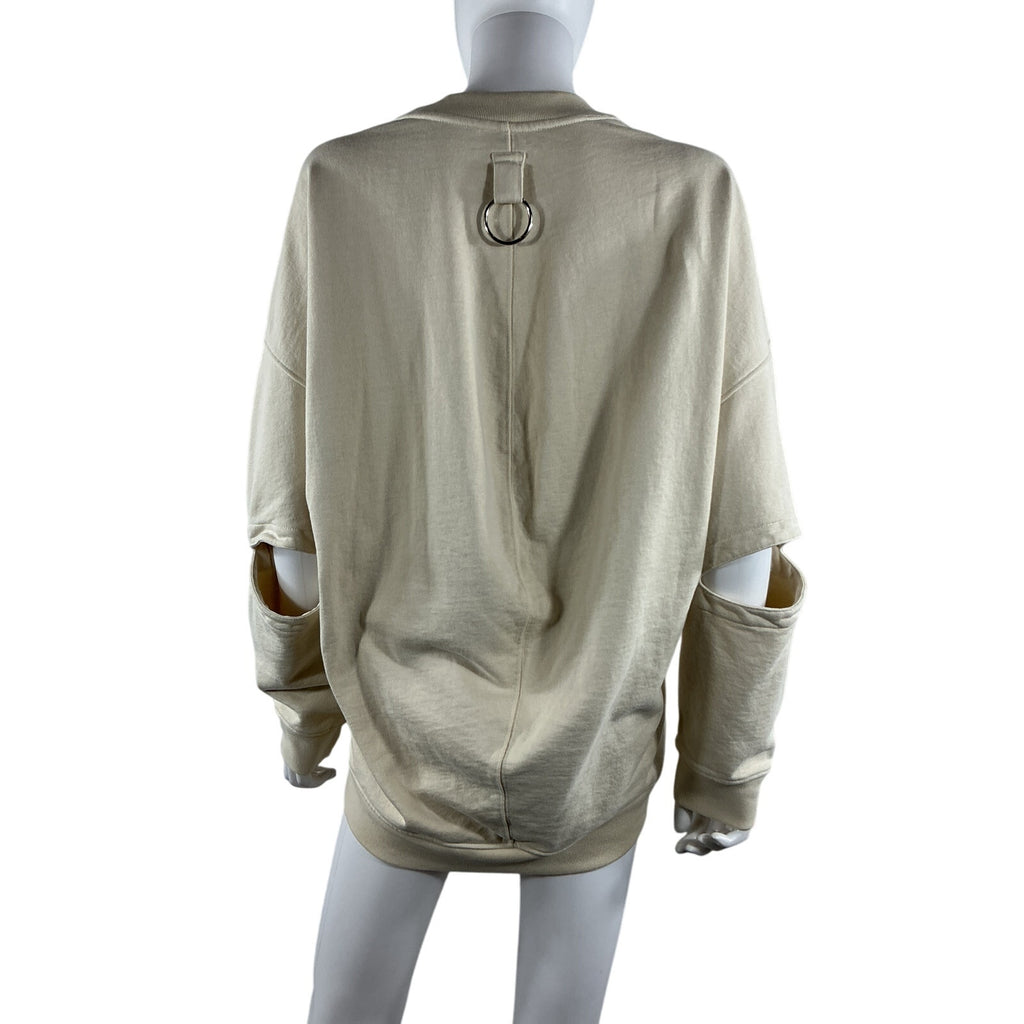 Tibi 'Cocoon' Ivory Crewneck Sweatshirt Size S