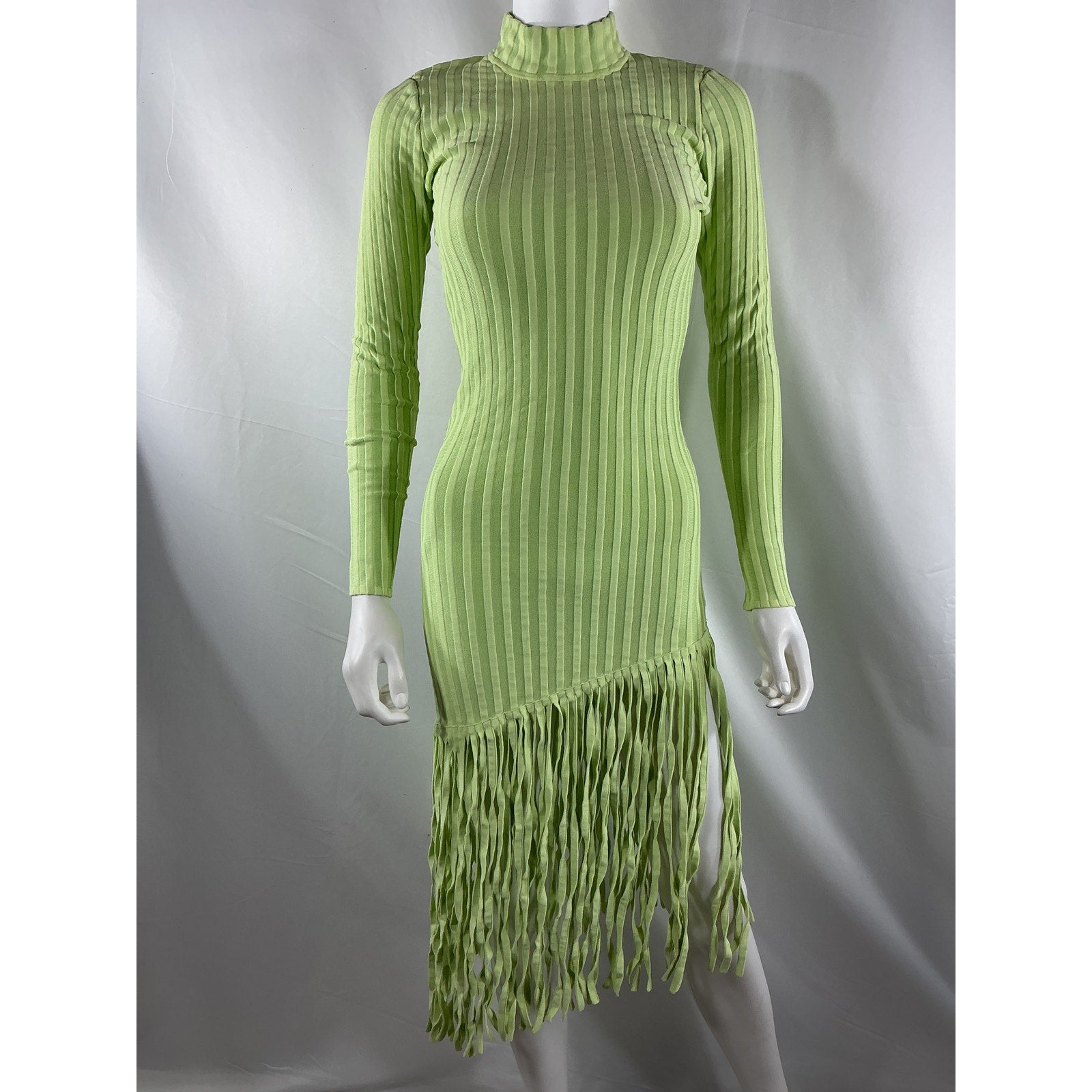 Ronny Kobo 'Adkins' Green Viscose Knit Midi Dress Size S