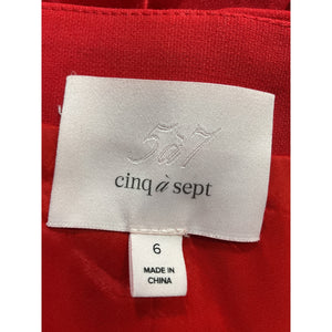 Cinq à Sept Ruffled Pimento Red Drina Gown Size 6