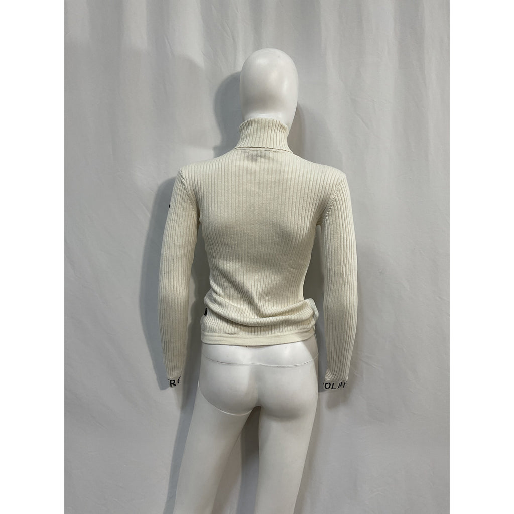 Goldbergh 'Mira' White Acrylic Turtleneck Sweater Size XS