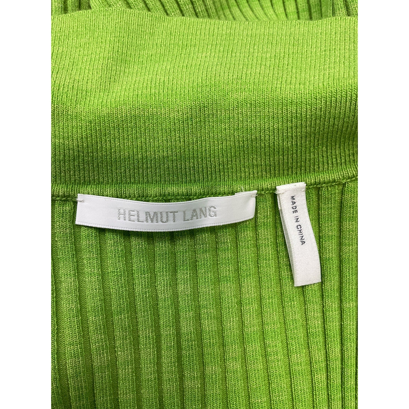 Helmut Lang 'Marl' Green Viscose Mini Dress Size S