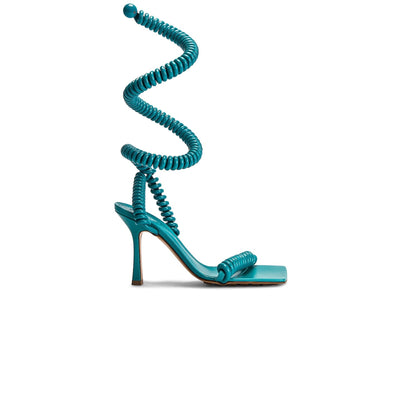 Bottega Veneta Sculptural Turquoise Wire Stretch Sandals Size 38 EU / US 8