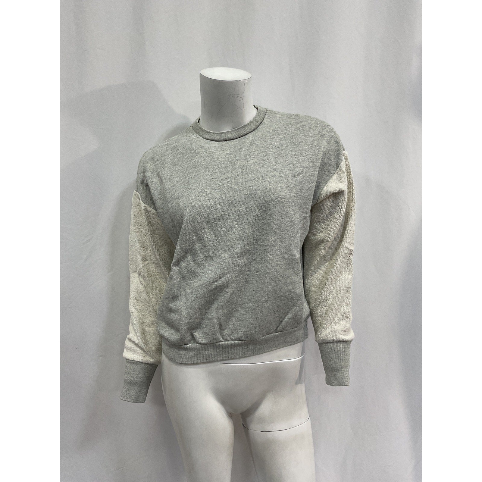 Nsf Cj Reverse Sleeve Grey Cotton Crewneck Sweatshirt Size XXS