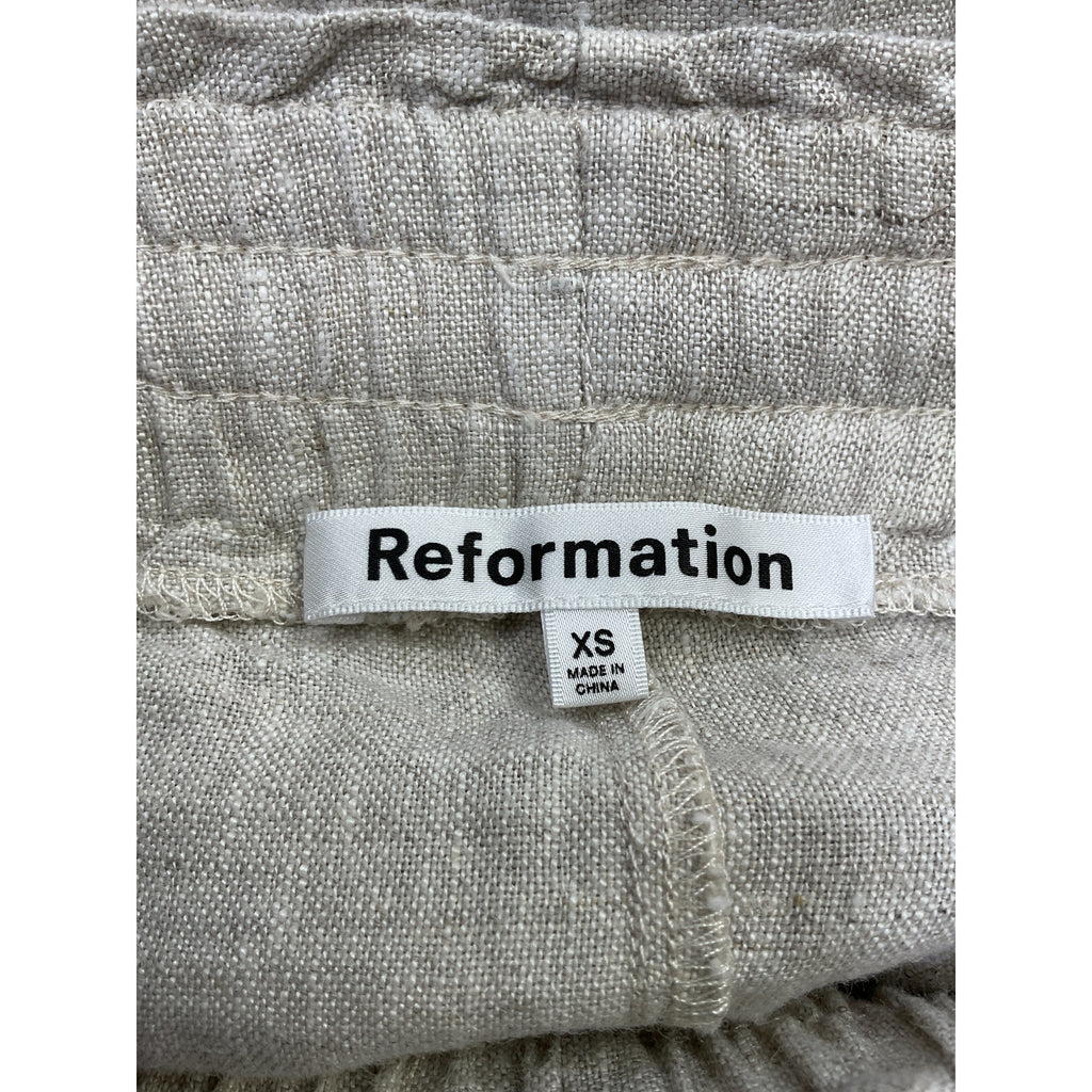 Reformation 'Mila' Beige Linen Short Size XS