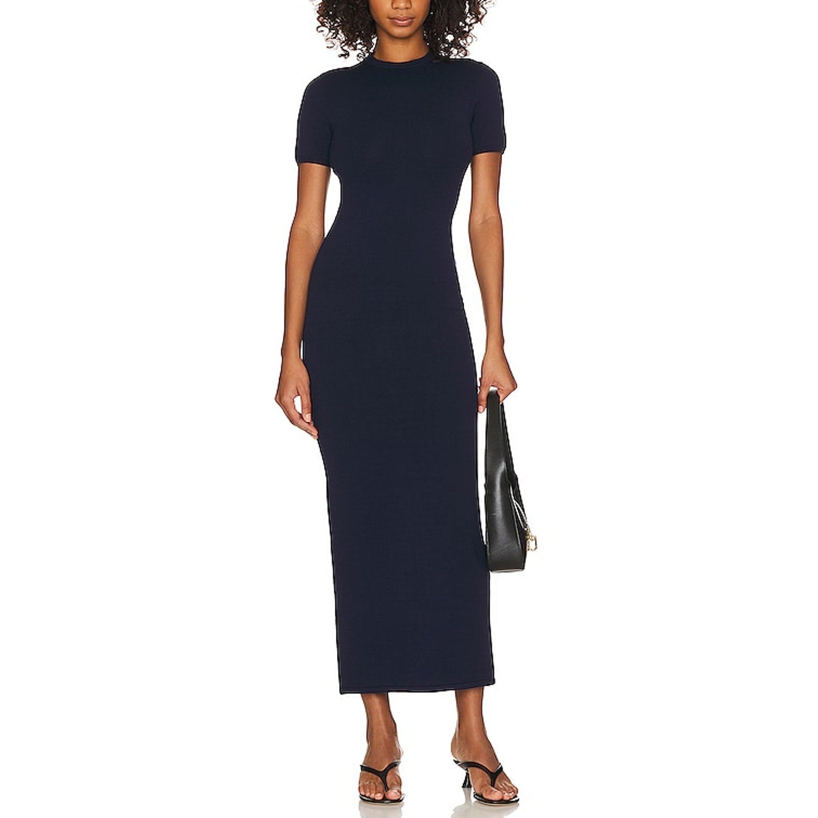 Grlfrnd 'Florrie' Navy Viscose Knit Maxi Dress Size M