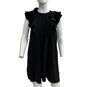 Sézane Ruffled Black Alexa Dress Size 40 EU / US 8