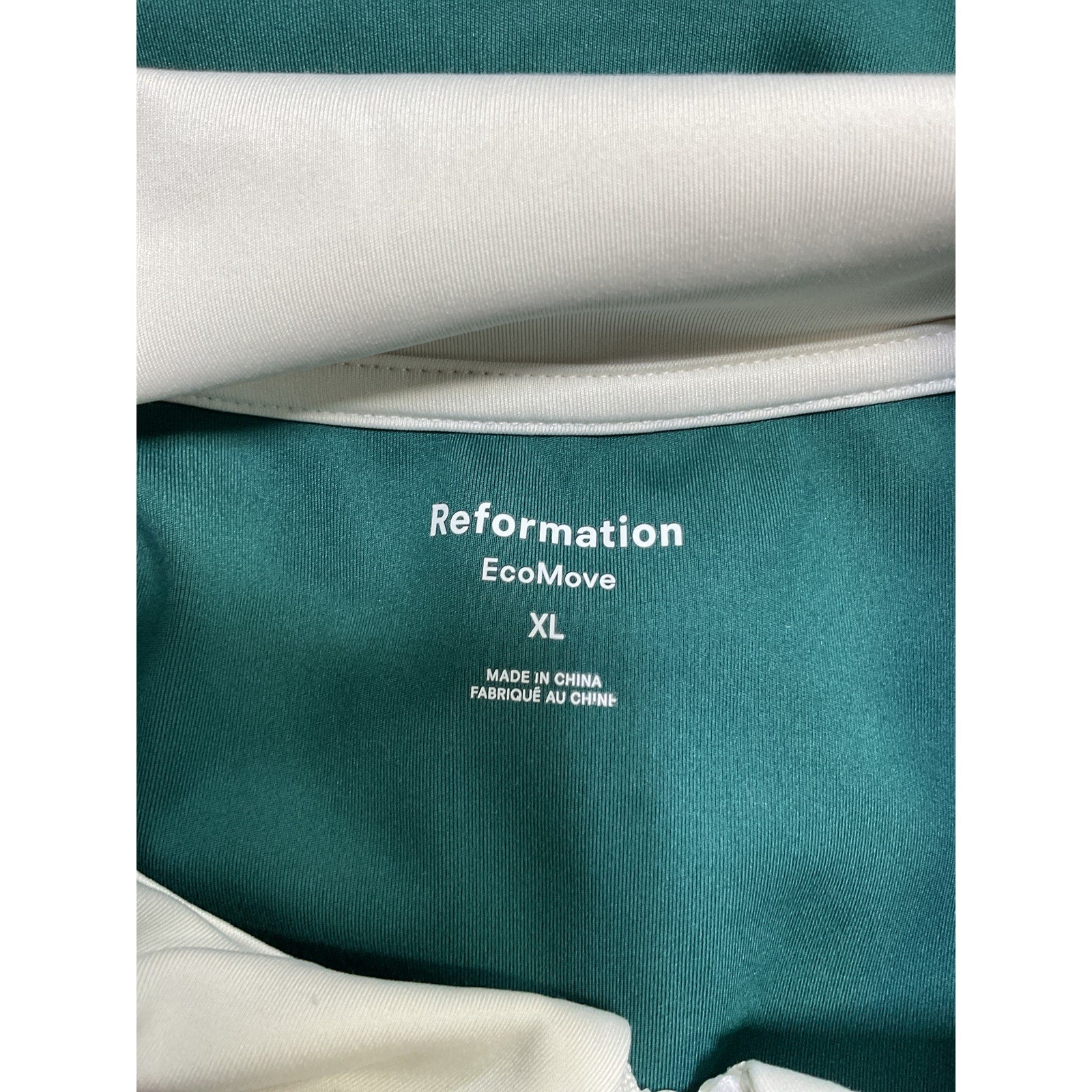 Reformation 'Leslie' Green Polyester Ecomove Zip Front Active Dress Size XL