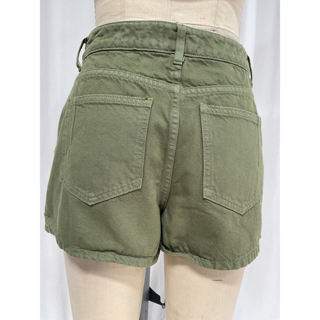 Derek Lam 'Winnie' Green Cotton Asymmetrical Skort Size 28