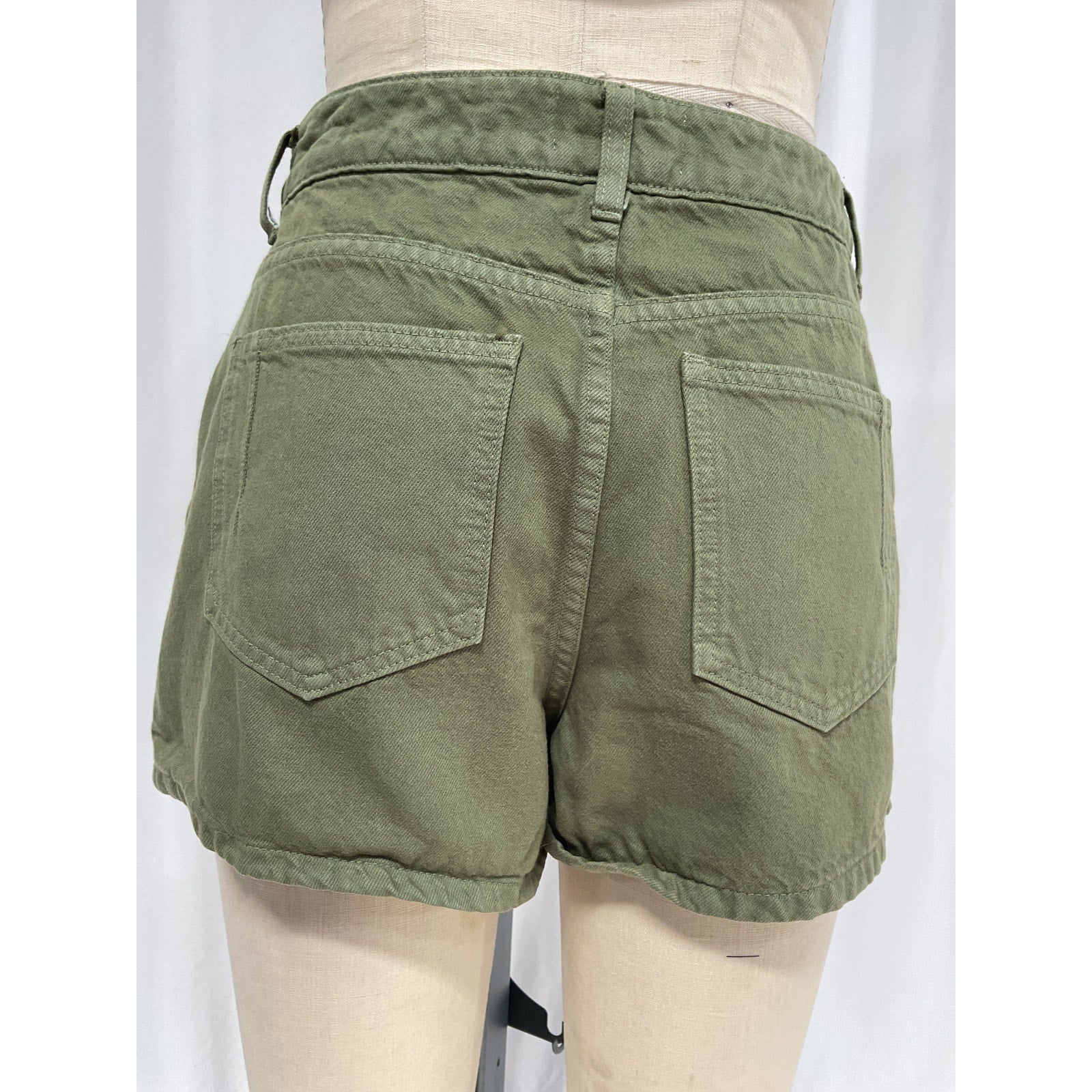 Derek Lam 'Winnie' Green Cotton Asymmetrical Skort Size 28