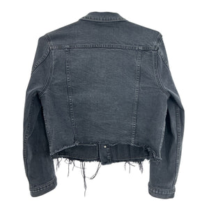 Grlfrnd Distressed Black Trucker Jacket Size M