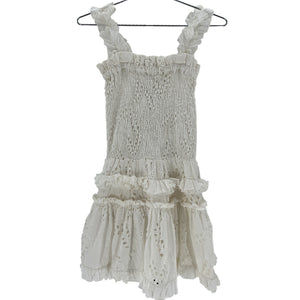 Waimari Ruffled White Alfresco Mini Dress Size XS