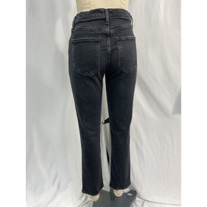 Agolde 'Riley' Blue Cotton Long High Rise Straight Denim Jean Size 28