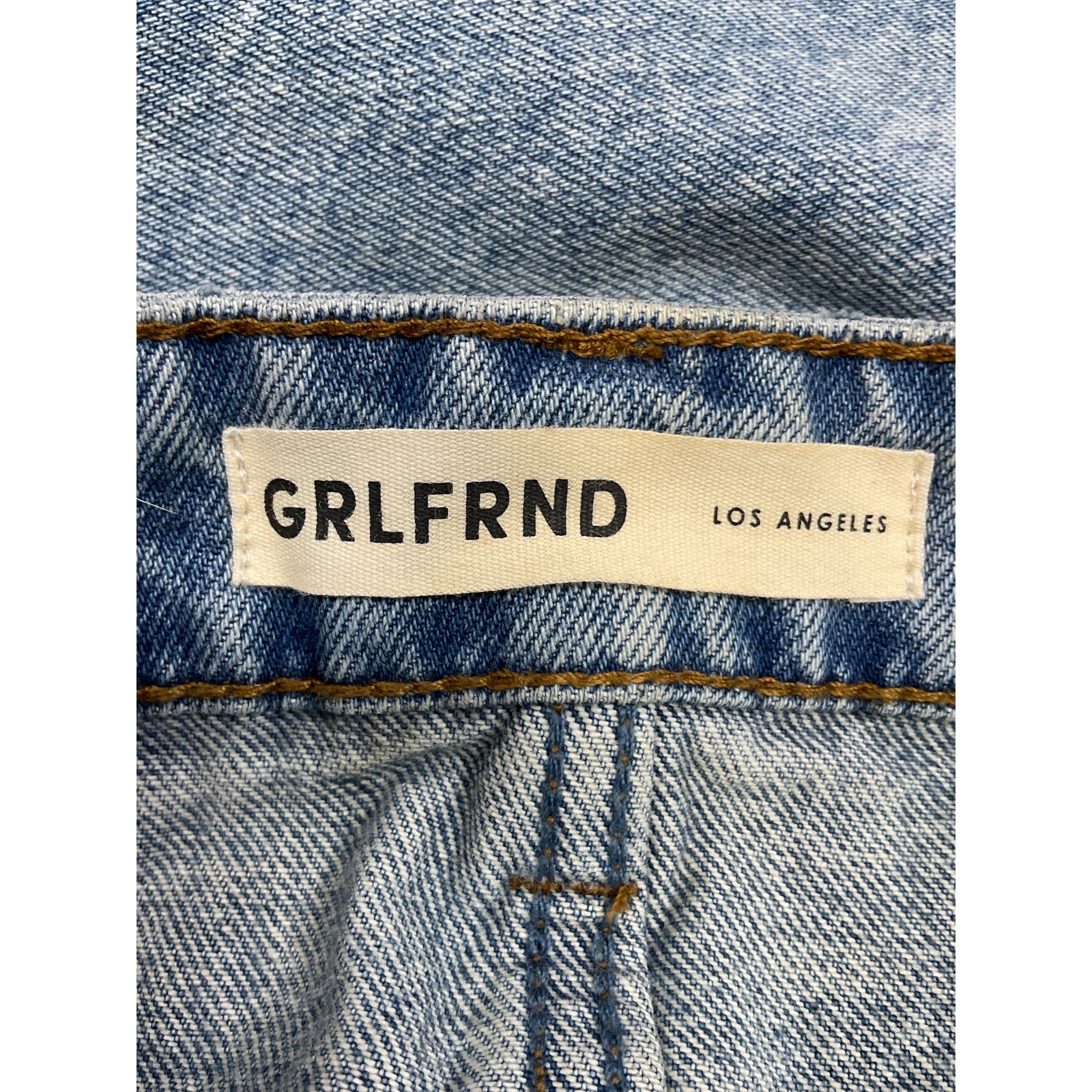 Grlfrnd 'Niki' Blue Cotton Micro Mini Skirt Size 24