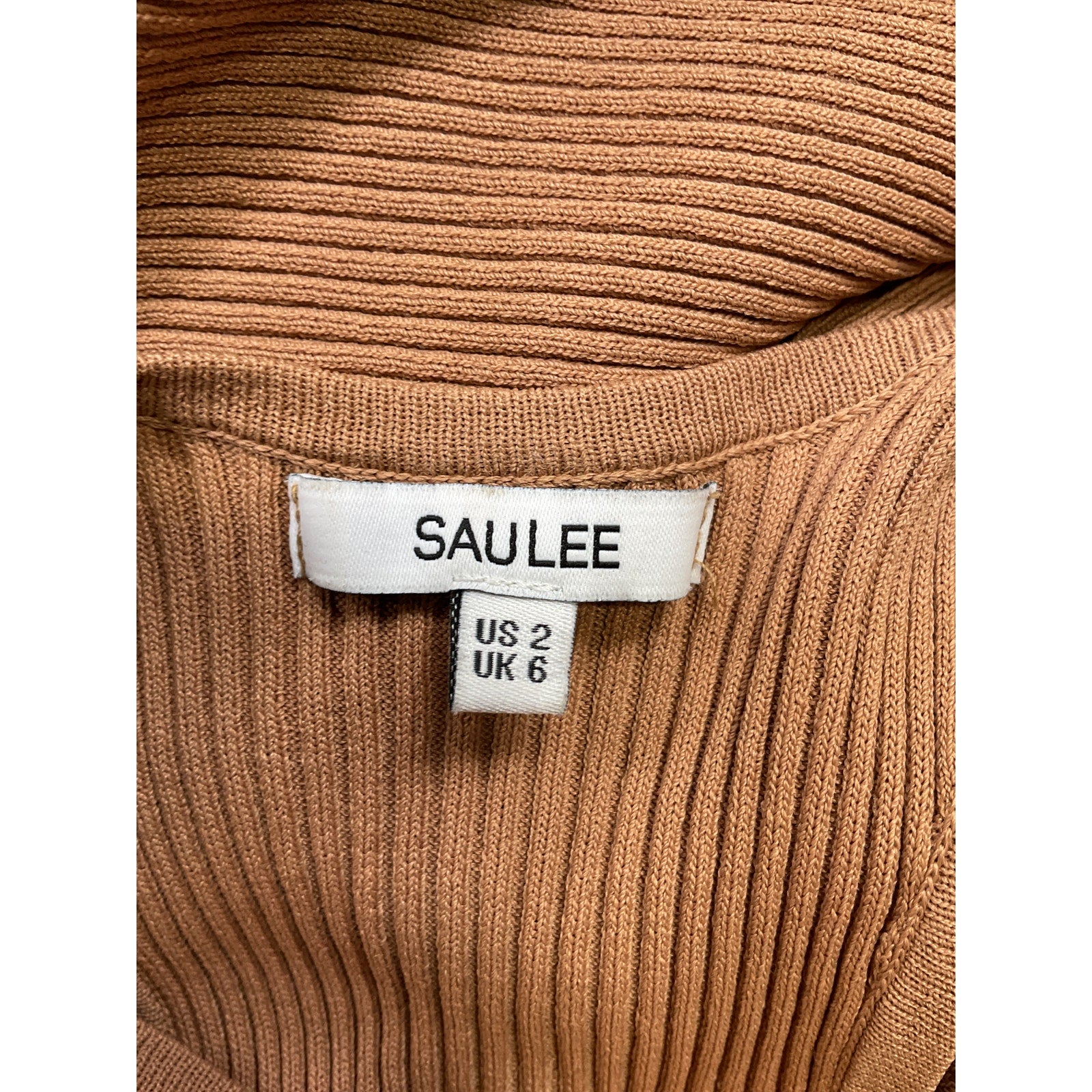 Sau Lee 'Parker' Brown Viscose Knit Dress Size 2