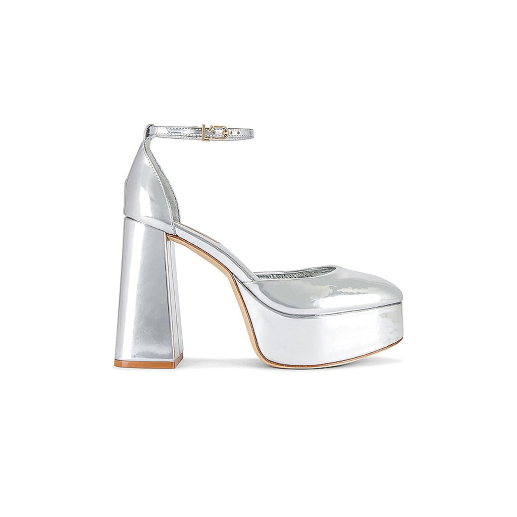 Larroude 'Ari' Silver Leather Pump Size 9