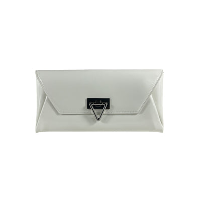 Bottega Veneta Small Point White Leather Lock Clutch