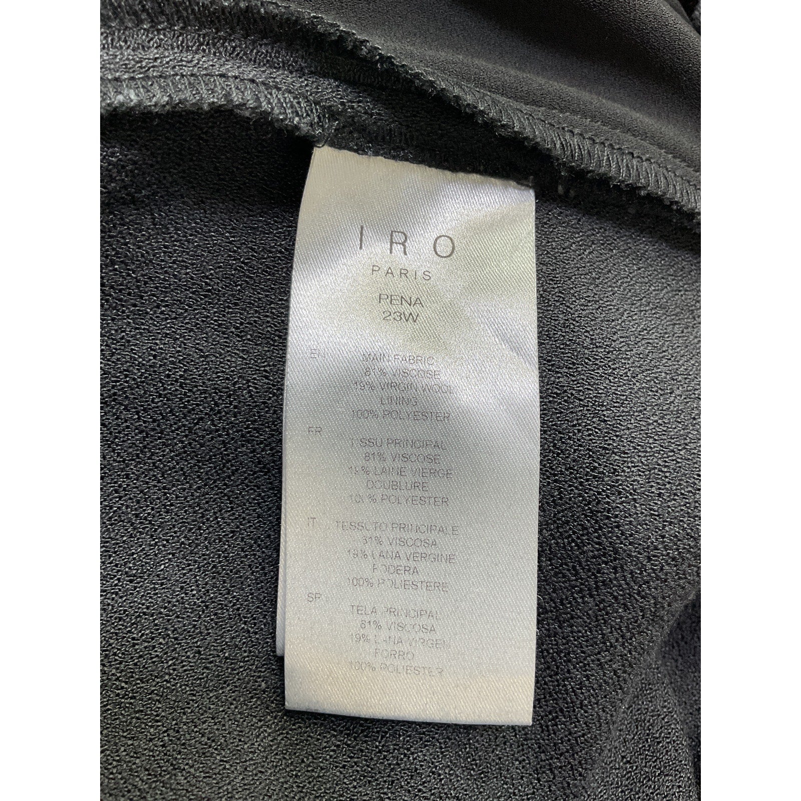 Iro 'Pena' Black Viscose Dress Size 32