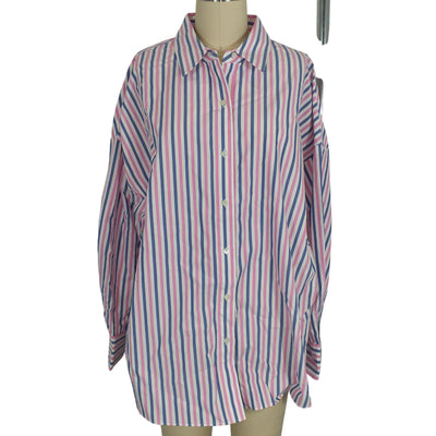 Favorite Daughter Striped Boyfriend Button Down Shirt Size M