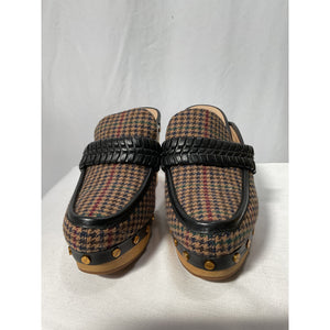 Veronica Beard 'Delia' Brown Leather Clog Shoe Size 7