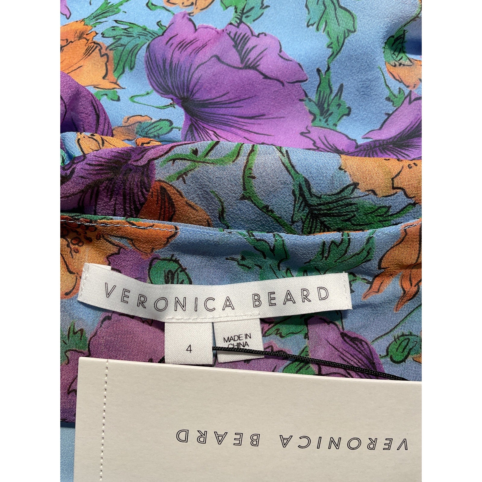 Veronica Beard 'Sean' Blue Floral-Print Dress Size 4 - NWT