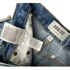 Agolde Distressed Blue Dee Shorts Size 24